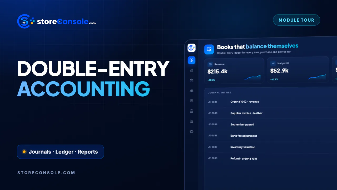 Accounting module tour video, StoreConsole