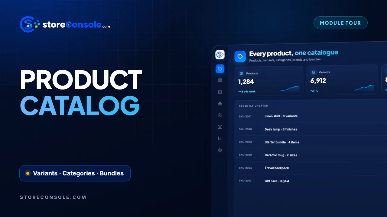 Catalog module tour video, StoreConsole