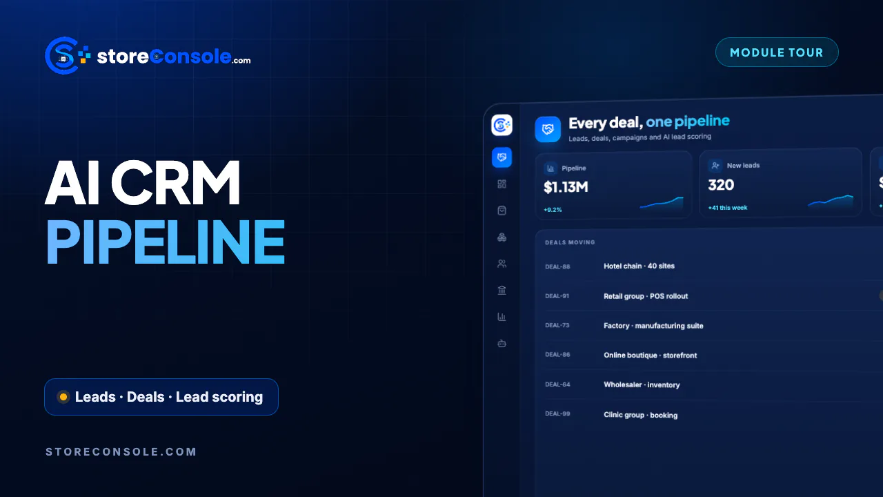 CRM module tour video, StoreConsole
