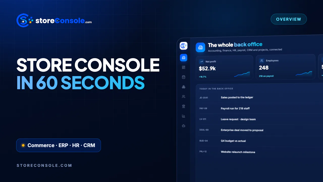 Store Console in 60 seconds, platform overview video