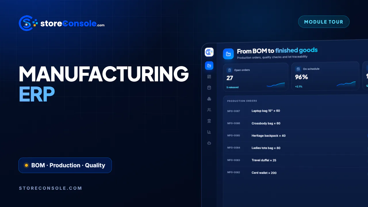 Manufacturing module tour video, StoreConsole